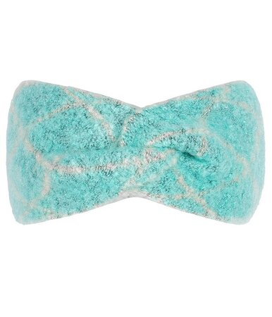 Haarband Winter Twist Soft Tie Dye Lijnen Aqua Blauw