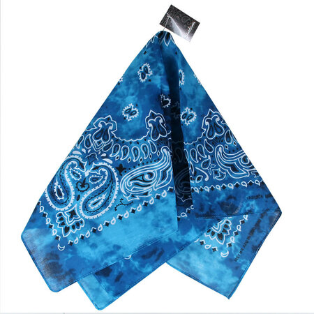 Haarband Bandana Zakdoek Tie Dye Paisley Print Blauw