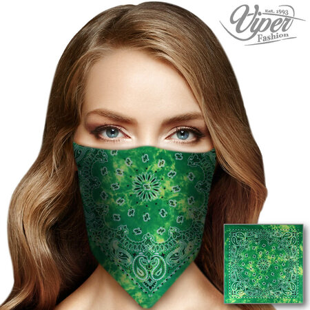 Haarband Bandana Zakdoek Tie Dye Paisley Print  Groen