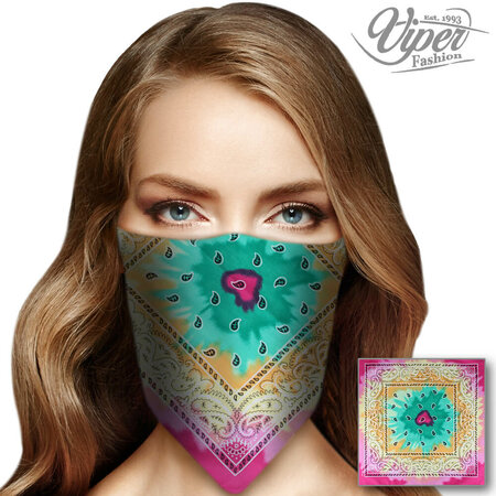Bandana Zakdoek Batik Print Groen Roze Geel