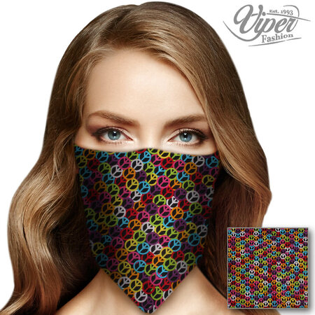 Bandana Zakdoek Peace Zwart Color
