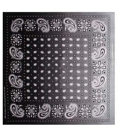 Bandana Zakdoek Paisley Zwart Grijs