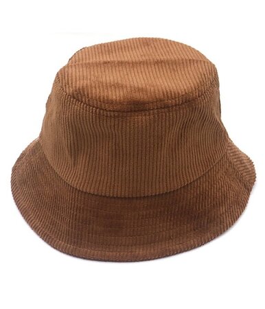 Bucket Hat Rib Stof Bruin