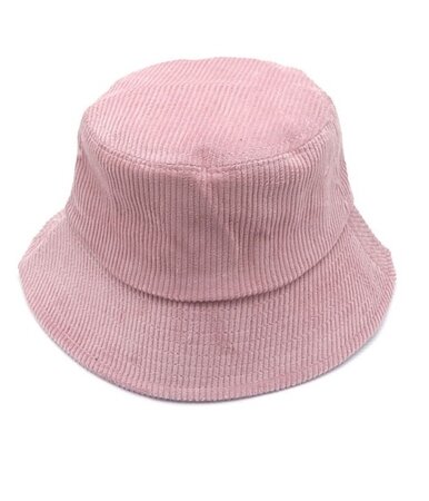 Bucket Hat Rib Stof Roze