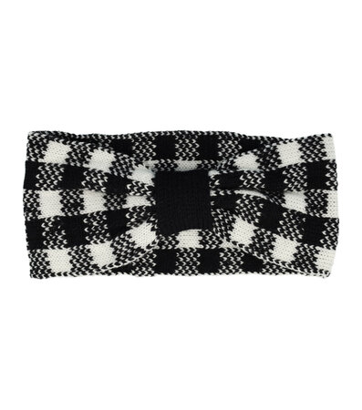 Haarband Winter Knoop Knitted Ruit Zwart Wit