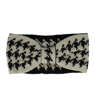 Haarband Winter Knoop Knitted Fantasie Ruit Zwart Grijs