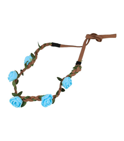 Haarband Roos Bloemen Veter Blauw