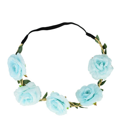 Haarband Roos Bloemen Licht Blauw