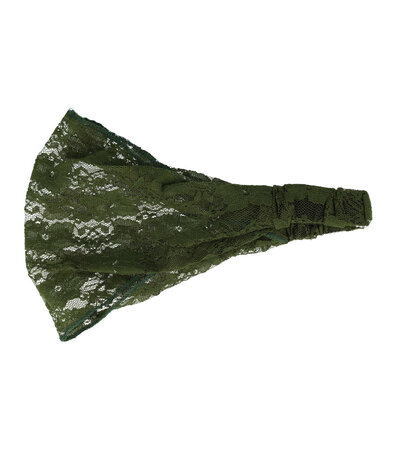 Haarband Kant Patroon Stof Donker Groen