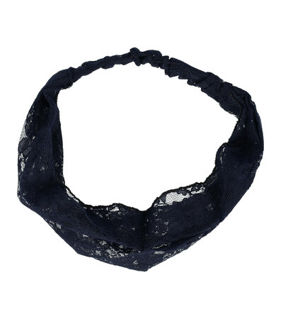 Haarband Kant Patroon Stof Donker Blauw