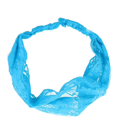 Haarband Kant Patroon Stof Aqua Blauw