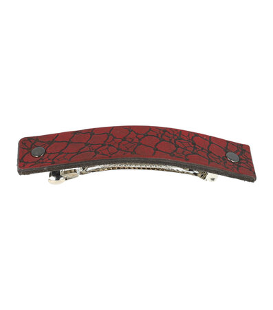 Haarspeld Groot Recht Leder Fantasie Slangen Print Rood