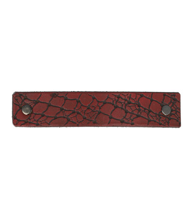 Haarspeld Groot Recht Leder Fantasie Slangen Print Rood