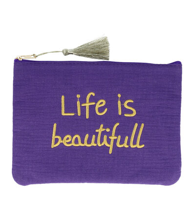 Accessoire Tasje 'Life Is Beautifull' Paars