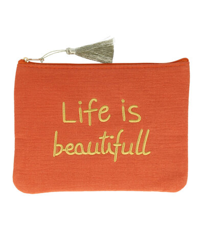 Accessoire Tasje 'Life Is Beautifull' Oranje
