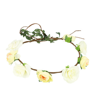 Haarband Kroon Roos Bloemen Wit