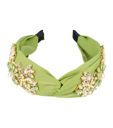 Haarband Diadeem Statement Strass Parel Kralen Bloemen Fantasie 6cm Groen