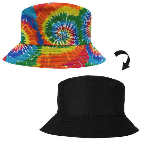 Bucket Hat Omkeerbaar Tie Dye Regenboog Color