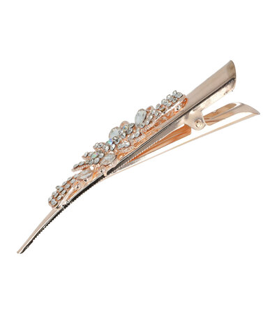 Duckklem Bloemen Fantasie Steentjes 13cm Transparant Zilver