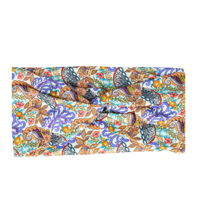 Haarband Knoop Paisley Bloemen Print 11cm Color Paars