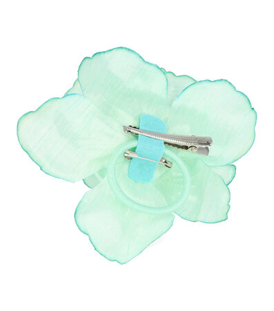 Haarspeld Duckklem Elastiek Broche Roos Bloem Stof 10cm Duo Groen