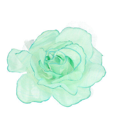 Haarspeld Duckklem Elastiek Broche Roos Bloem Stof 10cm Duo Groen