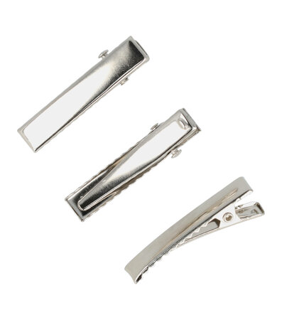 Haarspeld Alligator Klein Recht 3,5cm Zilver 10 Stuks