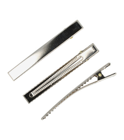 Haarspeld Alligator Recht 8cm Zilver 5 Stuks