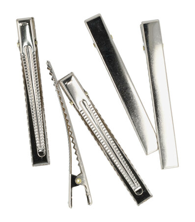 Haarspeld Alligator Recht 8cm Zilver 5 Stuks