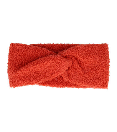 Haarband Winter Twist Soft Teddy 10cm Oranje Rood