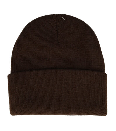 Beanie Muts Basic Donker Bruin