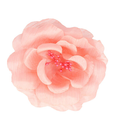 Haarspeld Duckklem Elastiek Broche Bloem Stof 10cm Licht Roze