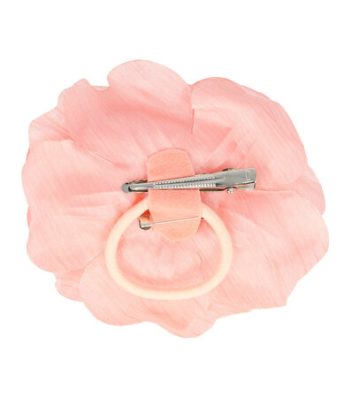 Haarspeld Duckklem Elastiek Broche Bloem Stof 10cm Licht Roze