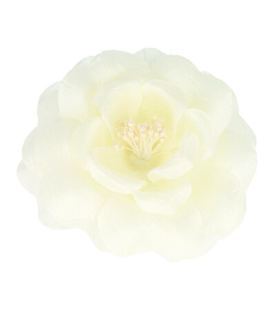 Haarspeld Duckklem Elastiek Broche Bloem Stof 10cm Creme