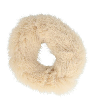 Scrunchie Haarelastiek Furry Duo Beige Creme