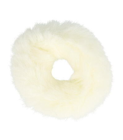 Scrunchie Haarelastiek Furry Duo Beige Creme