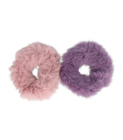 Scrunchie Haarelastiek Furry Duo Paars