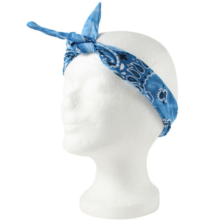 Haarband Bandana Zakdoek Tie Dye Paisley Print Blauw