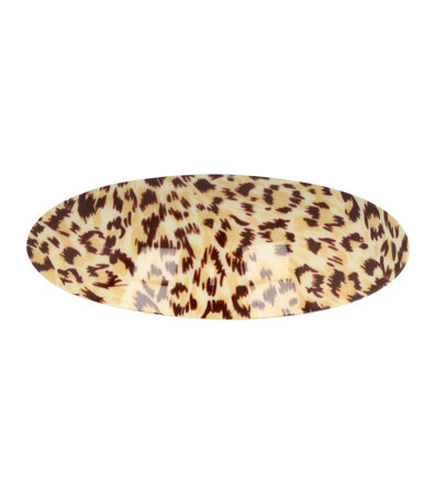 Haarspeld Ovaal Panter Print 10cm Bruin Beige