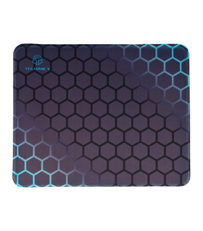 Muismat Hexagon Patroon 21cm x 26cm Blauw Grijs Zwart