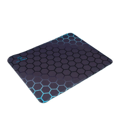 Muismat Hexagon Patroon 21cm x 26cm Blauw Grijs Zwart