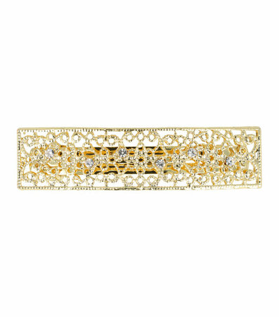 Haarspeld Recht Opengewerkt Wave Fantasie Metaal 8cm Goud
