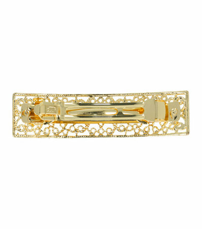Haarspeld Recht Opengewerkt Wave Fantasie Metaal 8cm Goud