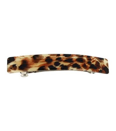 Haarspeld Recht Panter Print 10,5cm Bruin