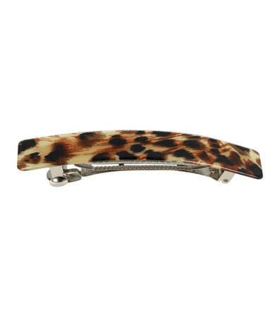 Haarspeld Recht Panter Print 10,5cm Bruin