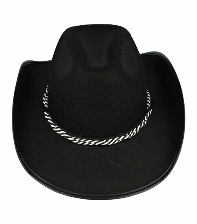 Cowboyhoed Vilt Touw Zwart