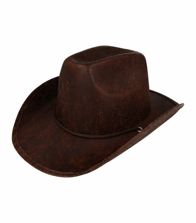 Cowboyhoed Lederlook Bruin