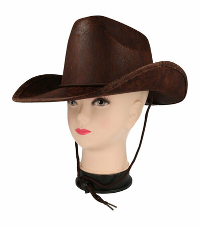 Cowboyhoed Lederlook Bruin
