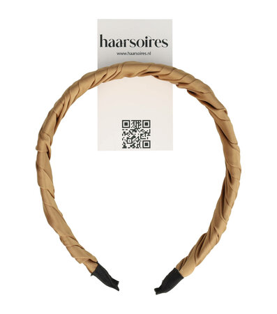 Diadeem Knoop Gedraaide Stof 3cm Licht Bruin