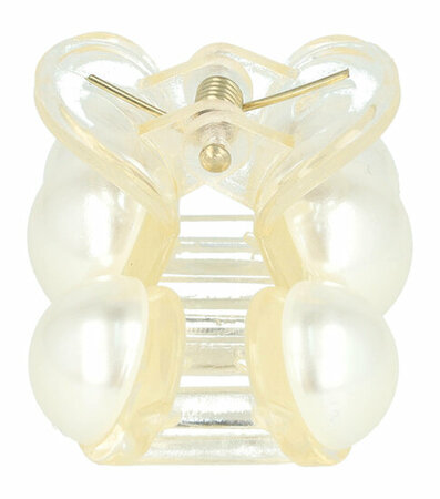 Haarspeld Klem Kunststof Parel 5cm Wit Creme